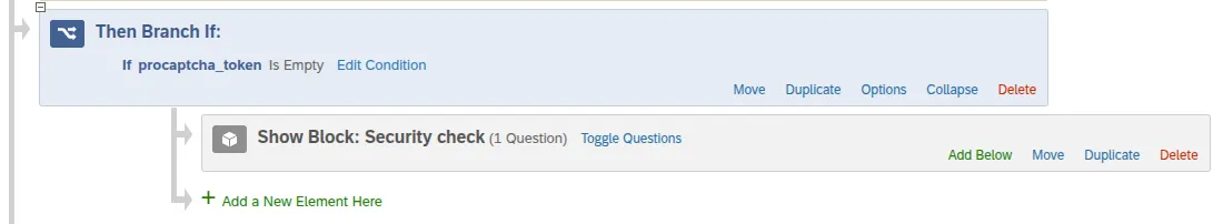 Branch that shows the Security check block when procaptcha_token is empty
